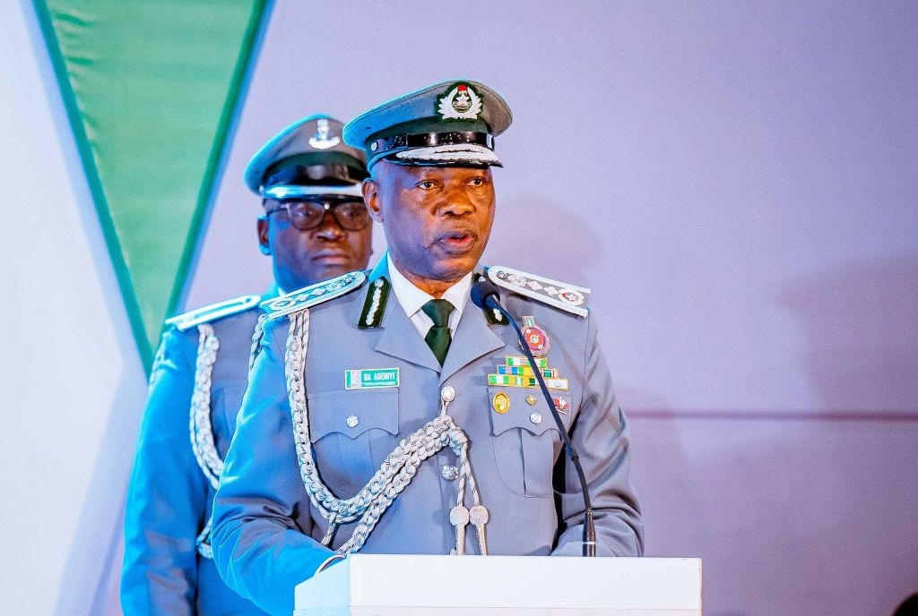 Comptroller-General of Customs, ADEWALE ADENIYI speaking during the 2023 Comptroller-General of Customs Annual Conference at Lagos Continental Hotel, Victoria Island, Lagos. [PHOTO: PRESIDENCY]