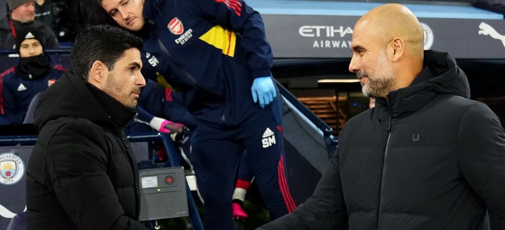 Arsenal Manager, Mikel Arteta and Man City Coach, Pep Guardiola [PHOTO: X @Arsenalnewschan]