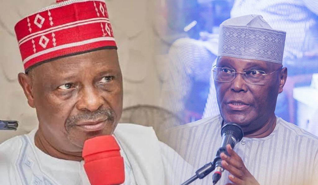 A photo collage of Rabiu Kwankwaso and Atiku Abubakar