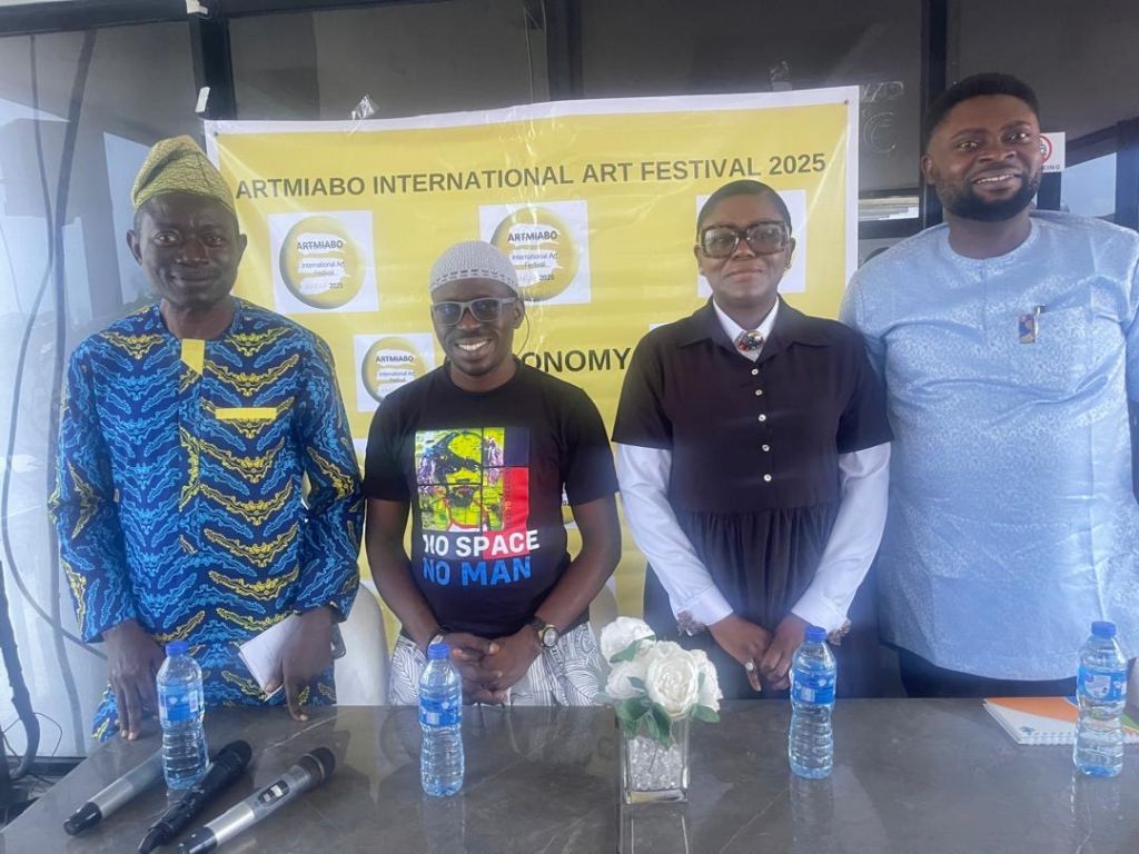 Festus Adeyemi Dean of Vocational Education Federal College of Education Technical, Akoka Lagos; Curator of AMIAF, Yusuf Durodola; AMIAF CEO/founder, Miabo Enyadike; and Head of Operations AMIAF, Agu Uchechukwu ar AMIAF Press preview