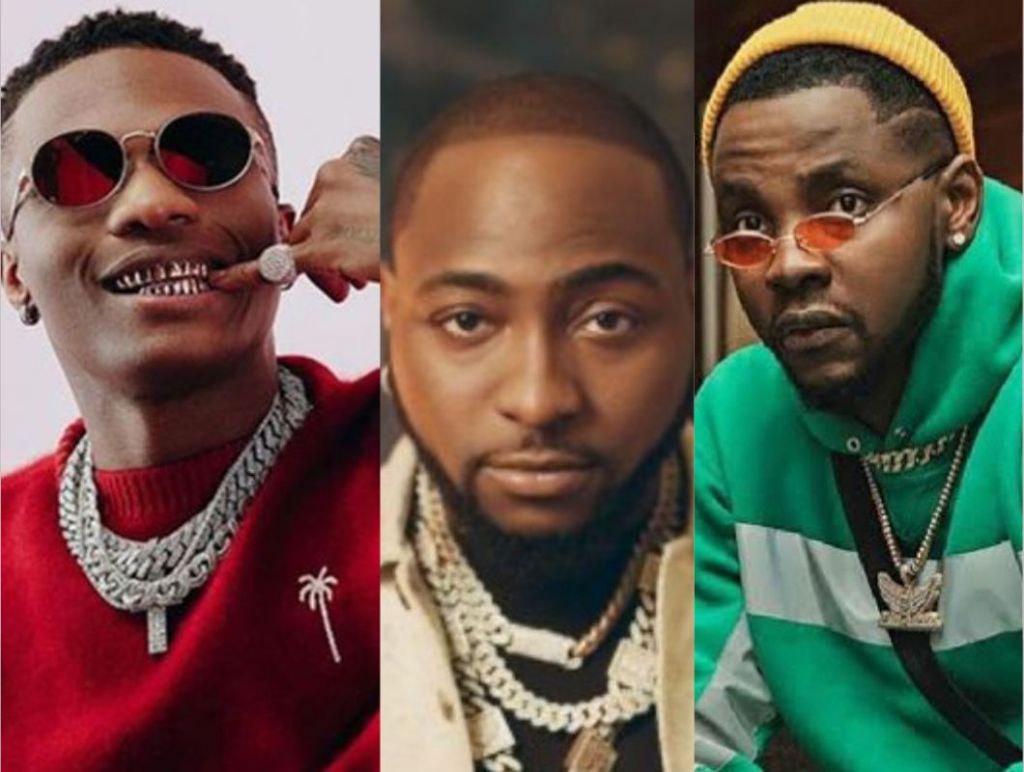 Kizz Daniel, Davido, and Wizkid.