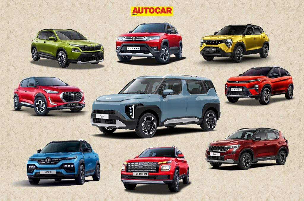 Kia Syros vs Skoda Kylaq vs Kia Sonet vs Tata Nexon vs Mahindra XUV 3XO and more compact SUVs