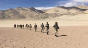 Indian army patrolling in Ladakh