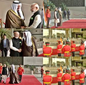 PM Modi accorded Guard of Honour at Kuwait's Bayan Palace