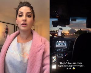 Nora Fatehi flies out of Los Angeles amid California wildfires