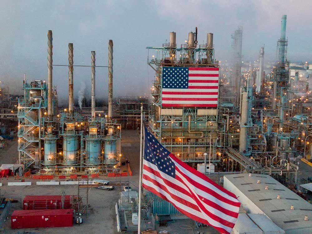 An oil refinery in Carson, California.